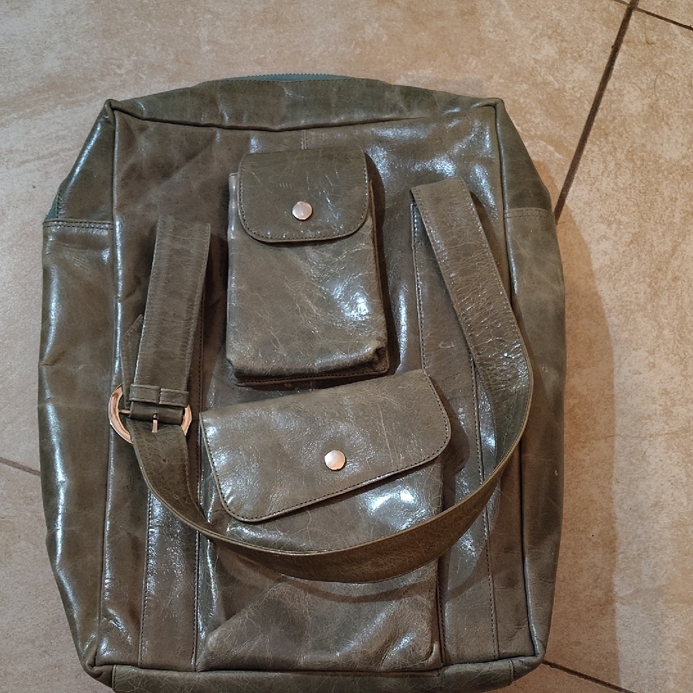latico olive green leather shoulder bag